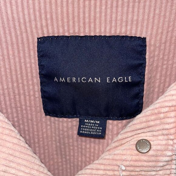 American Eagle Cotton Corduroy‎ Cropped Jacket Light Pink Casual Size Medium - Picture 8 of 11